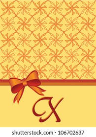 X monogram invitation card vector