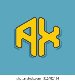 A X monogram lettering on background for Corporate business identity design, printing, publication, T-shirt design. vector illustration