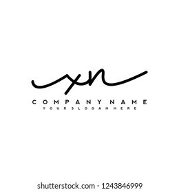 X N Initial handwriting logo vector