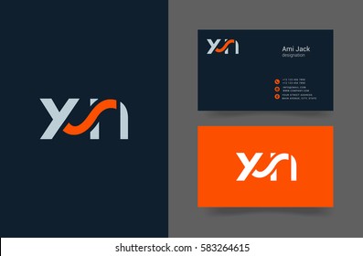 X & N Letter logo design vector element with Business card