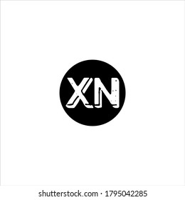 X N letter logo monochrome design