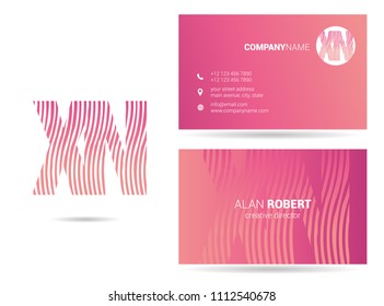 X & N waves joint logo design with business card template