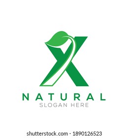 X Natural Green Logo Vector