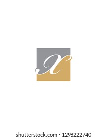 X Negative Space Elegant Letter Logo Icon 001
