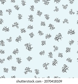 X and O hand drawn seamless pattern vector and illustrations