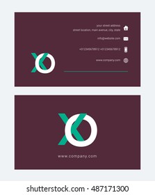 X & O Joint letter logo, with Business card
