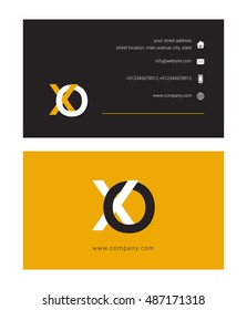 X & O Joint letter logo, with Business card
