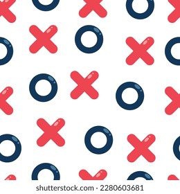 X O seamless pattern. Tic tac toe pattern.