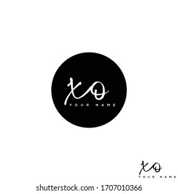 X O XO Initial Letter Handwriting And Signature Logo.	