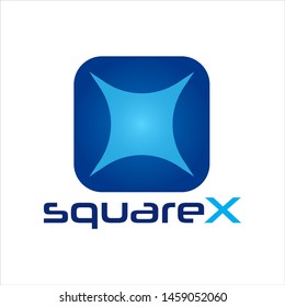 x on simple modern square logo design. Logo Design inspiration.