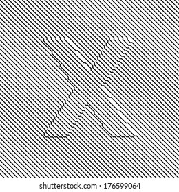 X - optical illusion  letter