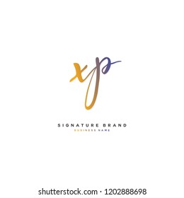 X P XP Initial letter handwriting and  signature logo concept design