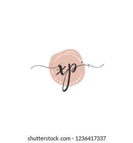 X P XP Initial letter handwriting and  signature logo.