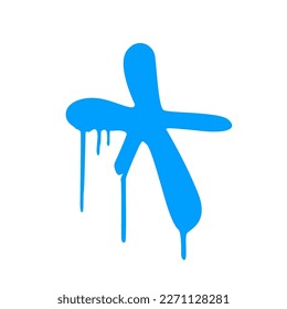 X Patch V56 Patch Streetwear, Urban Design Blue Colors Patch Commercial Use