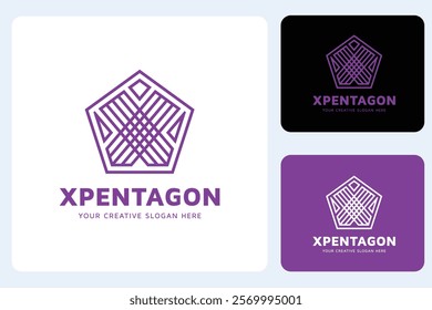 X Pentagon Logo Design Template