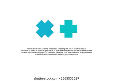 x and plus medical logo design