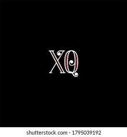 X Q letter logo monochrome design