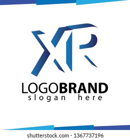 X R Initial Letter logo in negative space vector template
