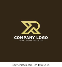 X R-Logo-Buchstabendesign auf luxuriösem Hintergrund
