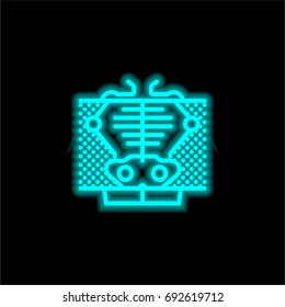 X ray blue glowing neon ui ux icon. Glowing sign logo vector