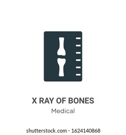 X ray of bones glyph icon vector on white background. Flat vector x ray of bones icon symbol sign from modern medical collection for mobile concept and web apps design.