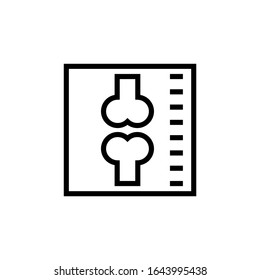 X ray of bones icon vector  in linear, outline style isolated on white background