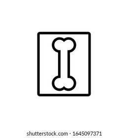 X ray of bones icon vector  in linear, outline style isolated on white background