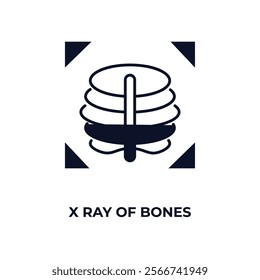 x ray of bones outline icon. Linear vector from medical concept. Thin line x ray of bones icon isolated on white background
