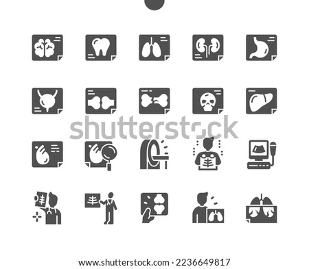 X Ray. Doctor. Health care, medical and medicine. Diagnostic and treatment. Vector Solid Icons. Simple Pictogram