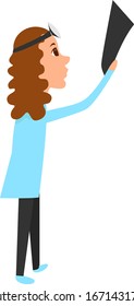 X ray doctor, illustration, vector on white background.