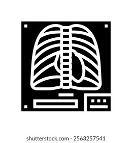 x ray fracture injury glyph icon vector. x ray fracture injury sign. isolated symbol illustration