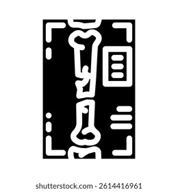 x ray fracture injury glyph icon vector. x ray fracture injury sign. isolated symbol illustration