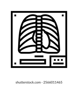 x ray fracture injury line icon vector. x ray fracture injury sign. isolated contour symbol black illustration