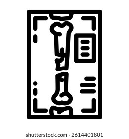 x ray fracture injury line icon vector. x ray fracture injury sign. isolated contour symbol black illustration