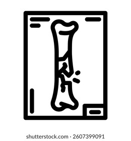 x ray of fracture line icon vector. x ray of fracture sign. isolated contour symbol black illustration