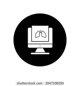 X ray icon. Black filled vector illustration. X ray symbol on white background