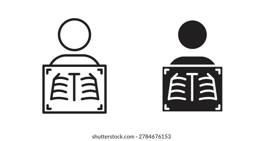 X ray icon design. Editable outlined stroke and solid symbols