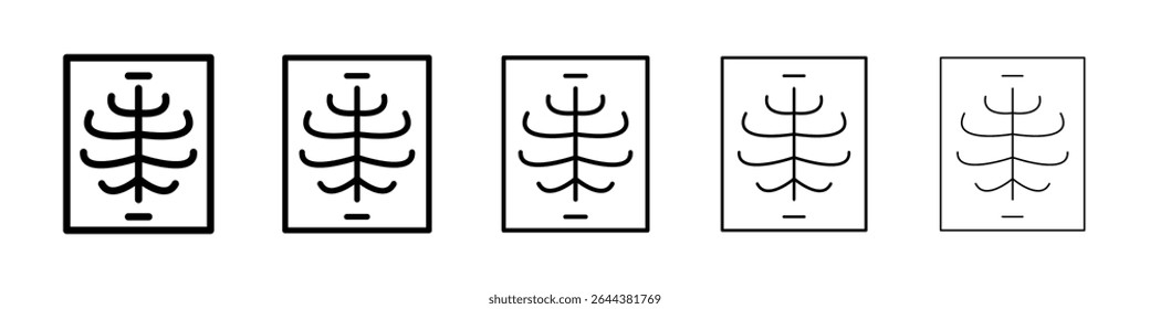X ray icon graphic set. trendy stroke line style