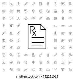 x ray icon. set of outline medicine icons.