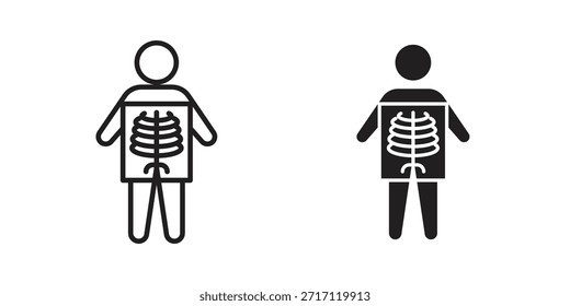Diseños de Vector de silueta de icono de rayos X. Trazos editables