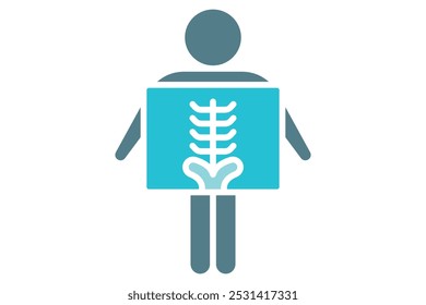 ícone Raio X. ícone sólido estilo. ícone relacionado à ilustração médica. elementos de saúde vetor