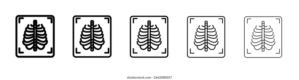 Icono de rayos X Concepto de símbolo para Diseño web. Icono de Vector de línea simple. Ilustración de logotipo.