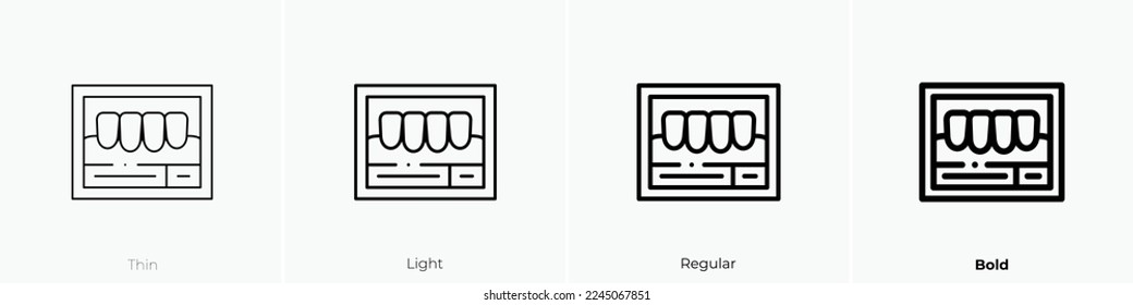 x ray icon. Thin, Light Regular And Bold style design isolated on white background