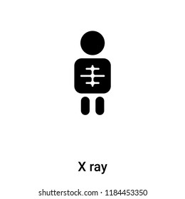 X ray icon vector isolated on white background, logo concept of X ray sign on transparent background, filled black symbol