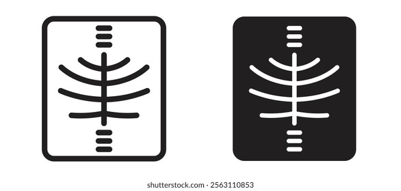 X ray icons in black line and filled versions