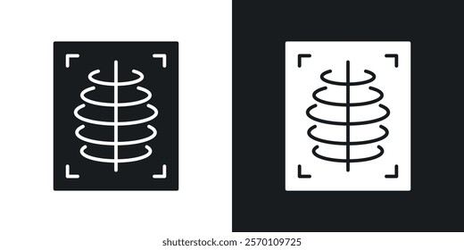 X ray icons in solid black and white colors