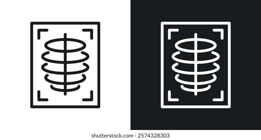 X ray icons in thin black and white stroke liner style