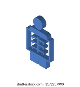 X ray isometric left top view 3D icon