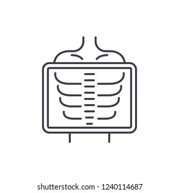 X ray line icon concept. X ray vector linear illustration, symbol, sign