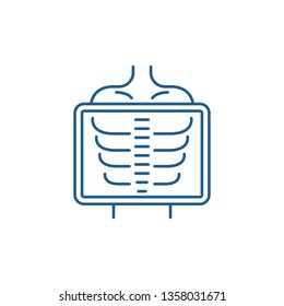 X ray line icon concept. X ray flat  vector symbol, sign, outline illustration.